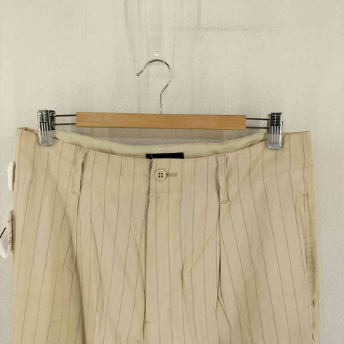 デラックス DELUXE ストライプ タック リネン スラックス メンズ JPN:L