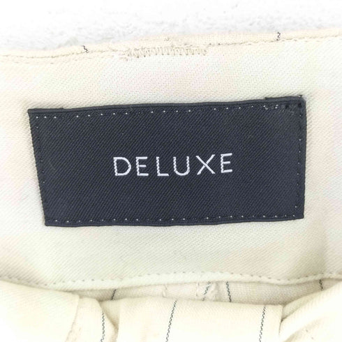 デラックス DELUXE ストライプ タック リネン スラックス メンズ JPN:L