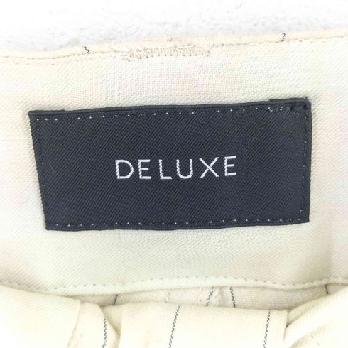 デラックス DELUXE ストライプ タック リネン スラックス メンズ JPN:L