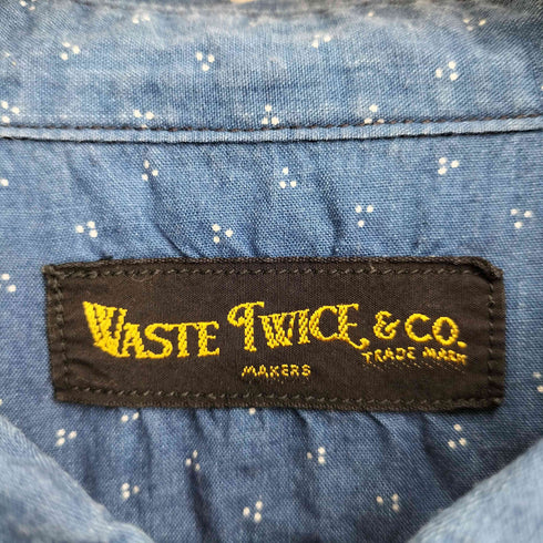 ウエストトゥワイス WASTE TWICE インディゴワークシャツ メンズ US:38
