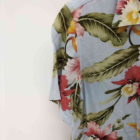 Styled By ORIGINAL レーヨン100 総柄アロハシャツ ハイビスカス メンズ JPN:M