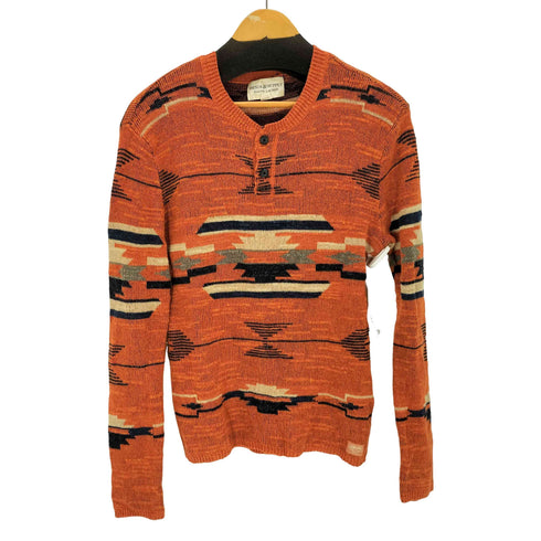 デニムアンドサプライ ラルフローレン DENIM & SUPPLY RALPH LAUREN 総柄 ヘンリーネックコットンニット メンズ JPN:XS