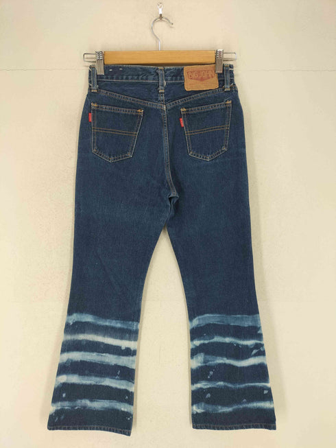 ビッグジョン BIG JOHN 42TALON 裾ブリーチデザインフレアデニムパンツ Y2K レディース