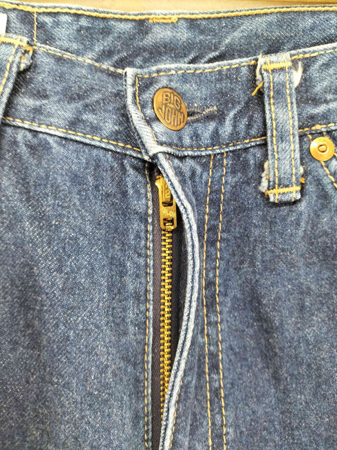 ビッグジョン BIG JOHN 42TALON 裾ブリーチデザインフレアデニムパンツ Y2K レディース