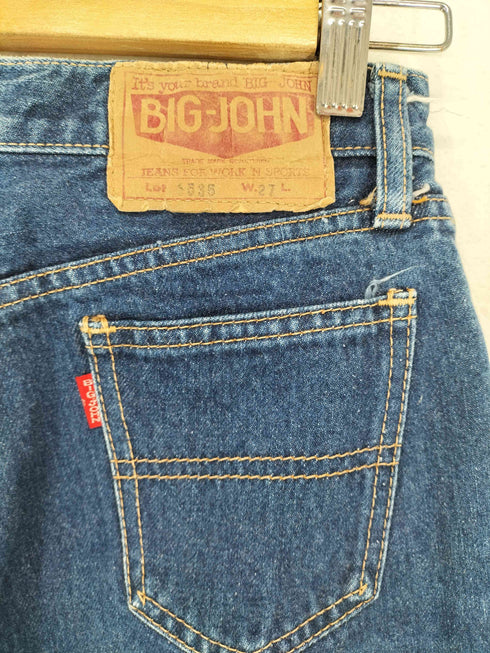 ビッグジョン BIG JOHN 42TALON 裾ブリーチデザインフレアデニムパンツ Y2K レディース