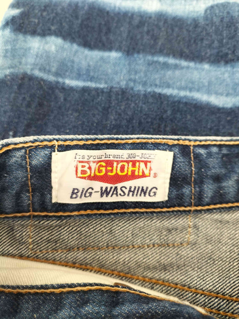ビッグジョン BIG JOHN 42TALON 裾ブリーチデザインフレアデニムパンツ Y2K レディース