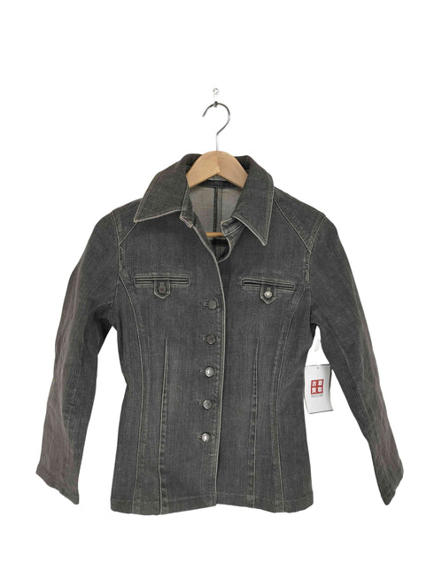 ニジュウサンク 23区 開襟ブラックデニムジャケット レディース 38
