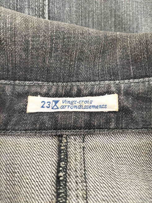 ニジュウサンク 23区 開襟ブラックデニムジャケット レディース 38