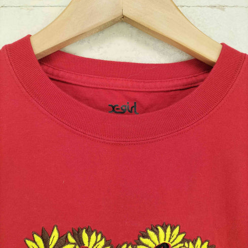 エックスガール X-girl ヒマワリ刺繍クルーネックTシャツ レディース S