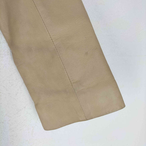 マリクレール marie claire ラムレザー ダブルジップノーカラージャケット レディース