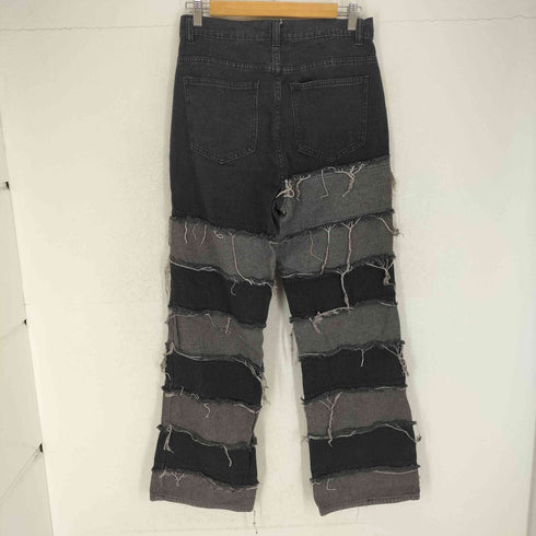 継ぎ接ぎパッチワークフレアデニムパンツ Y2K レディース