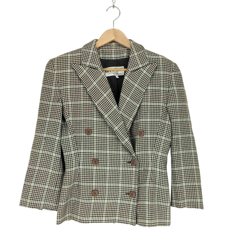 MADE IN ITALY 千鳥格子ダブルブレストテーラードジャケット レディース 42