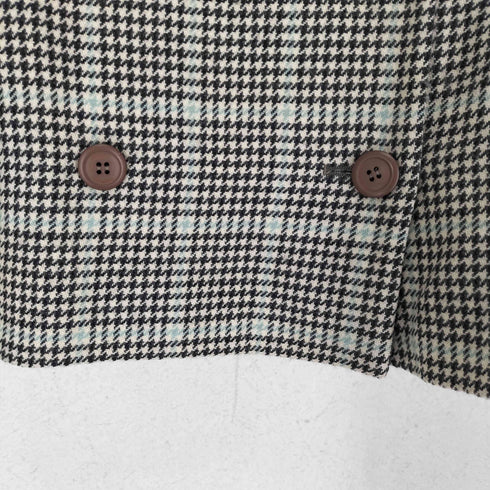 MADE IN ITALY 千鳥格子ダブルブレストテーラードジャケット レディース 42