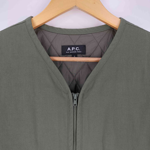 アーペーセー A.P.C. 裏地キルティング Vネック ノーカラージャケット メンズ import:S