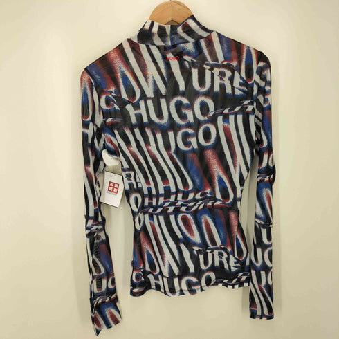 ヒューゴボス HUGO BOSS 総柄 シアートップス セカンドスキン サムホール レディース JPN:M