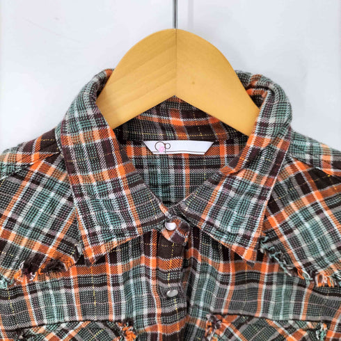 オーシャンパシフィック Ocean Pacific カットオフデザイン L/Sウエスタンシャツ レディース JPN:XL