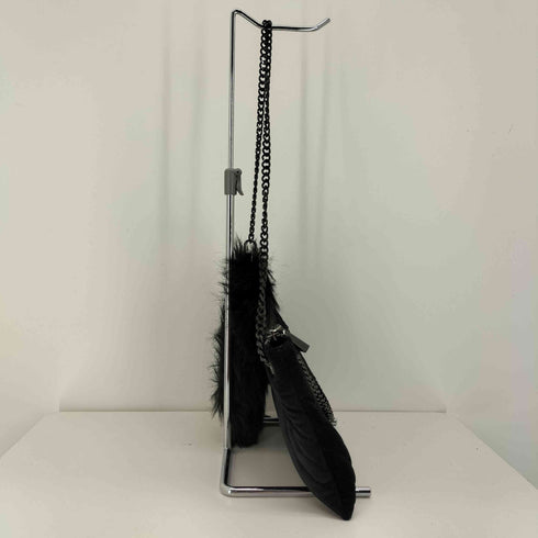 ゲス GUESS ベロア キルティング ファー チェーン ショルダー バッグ Y2K レディース