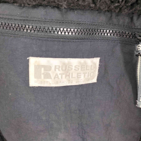 ラッセルアスレチック RUSSELL ATHLETIC 別注 ロゴパッチ 裏地メッシュ スタンドネック フルジップ フリース ボアジャケット メンズ  L