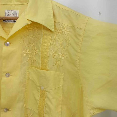 yucatan 70-80s メキシコ製 両面刺繍 グァジャベーラ シャツ キューバシャツ ボックスシルエット メンズ
