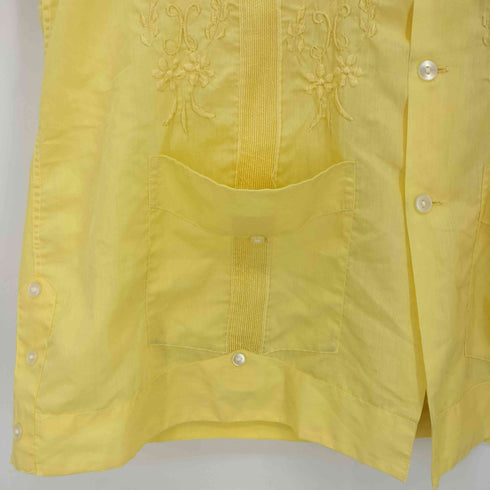 yucatan 70-80s メキシコ製 両面刺繍 グァジャベーラ シャツ キューバシャツ ボックスシルエット メンズ