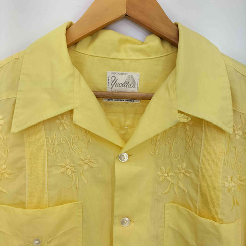 yucatan 70-80s メキシコ製 両面刺繍 グァジャベーラ シャツ キューバシャツ ボックスシルエット メンズ