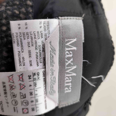 マックスマーラ MAX MARA 白タグ イタリア製 ウール タイトスカート レディース 34