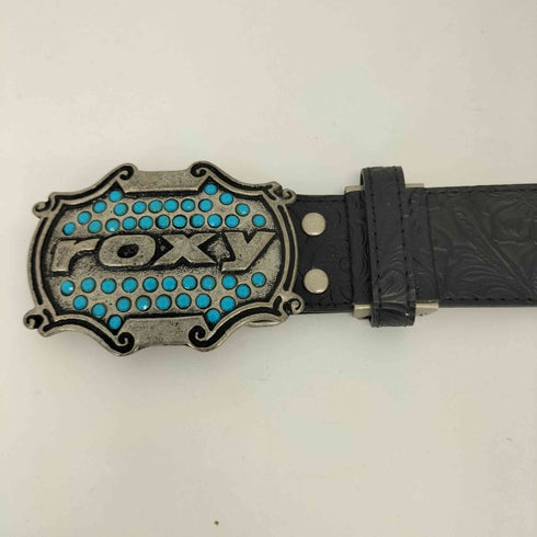 ロキシー ROXY ロゴバックル型押しレザーベルト レディース