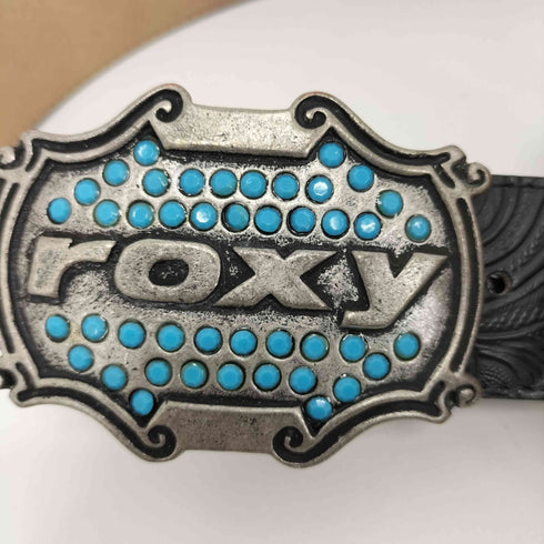 ロキシー ROXY ロゴバックル型押しレザーベルト レディース