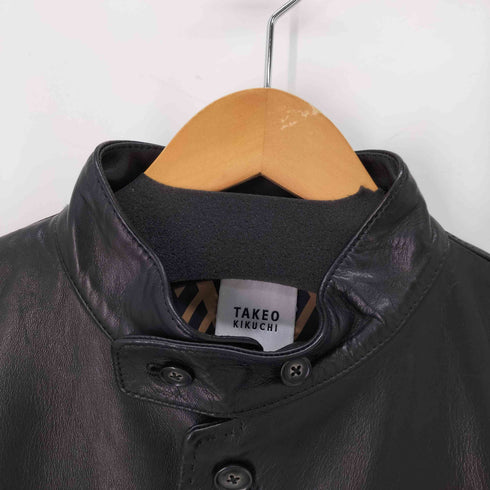 タケオキクチ TAKEO KIKUCHI 羊革 レザーカーコート メンズ JPN:3