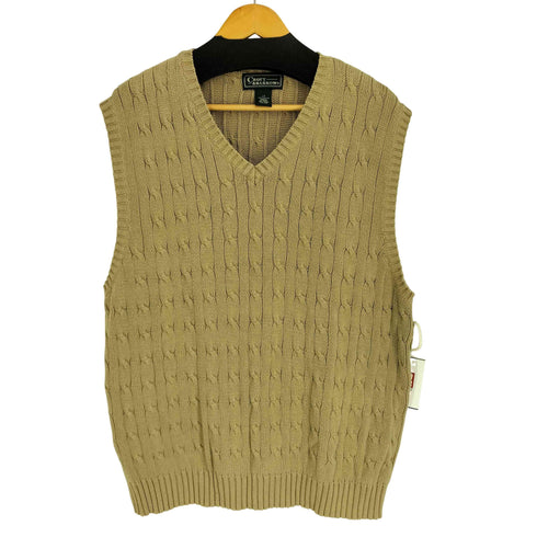 クラフトアンドバロー Croft&Barrow 90S コットン ケーブル ニット べスト メンズ import:L