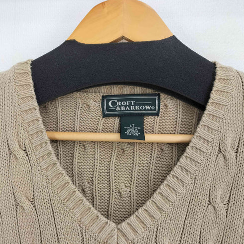 クラフトアンドバロー Croft&Barrow 90S コットン ケーブル ニット べスト メンズ import:L