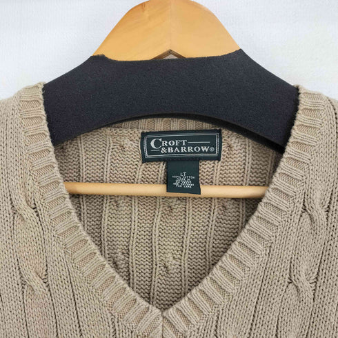 クラフトアンドバロー Croft&Barrow 90S コットン ケーブル ニット べスト メンズ import:L