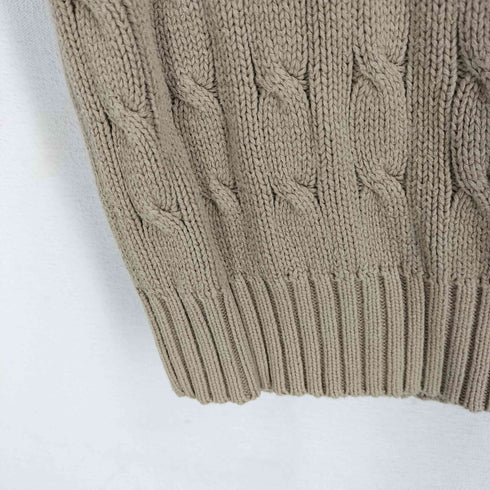 クラフトアンドバロー Croft&Barrow 90S コットン ケーブル ニット べスト メンズ import:L
