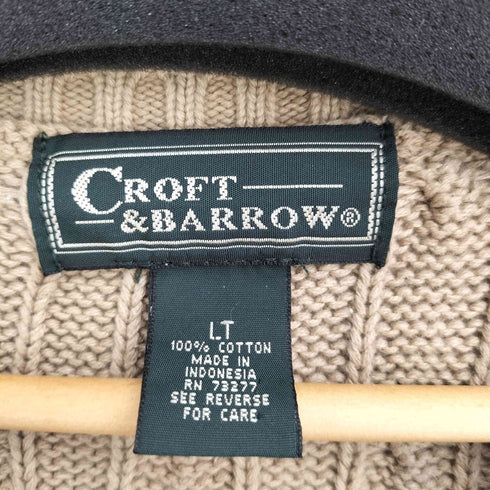 クラフトアンドバロー Croft&Barrow 90S コットン ケーブル ニット べスト メンズ import:L