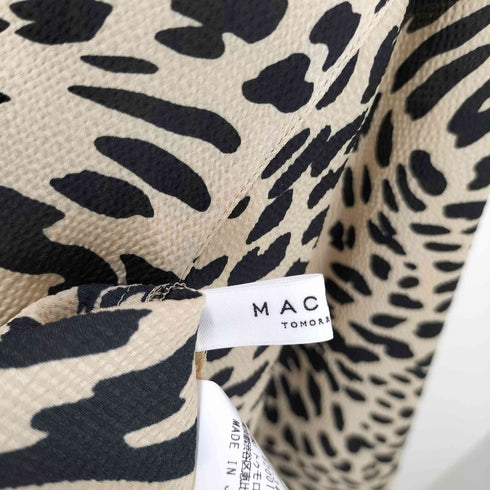 マカフィー MACPHEE レオパードプリント ペプラムブラウス レディース 36