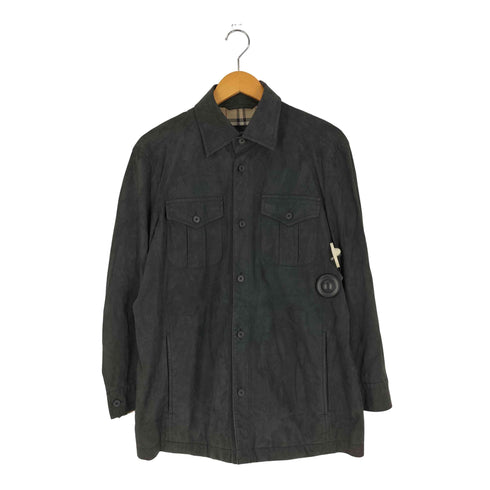 バーバリーロンドン BURBERRY LONDON 裏地ノバチェック アマレッタ フェイクレザーシャツジャケット メンズ import:M