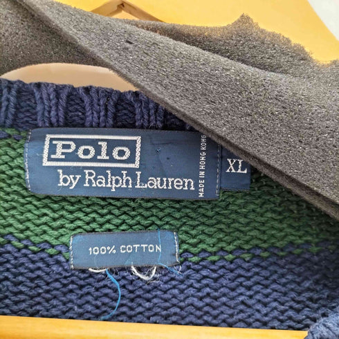 ポロバイラルフローレン Polo by RALPH LAUREN ボーダー コットンニットセーター メンズ import:XL