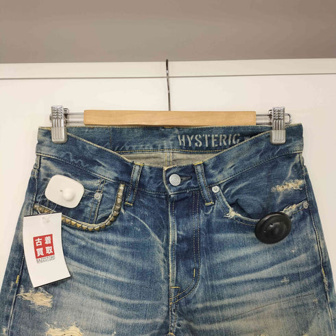 ヒステリックグラマー HYSTERIC GLAMOUR y2k ロゴプリント スタッズ ダメージデニム メンズ US:28-29