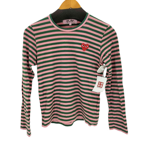 プレイコムデギャルソン PLAY COMME des GARCONS AD2023 ハートワッペン ボーダー カットソー レディース JPN:S