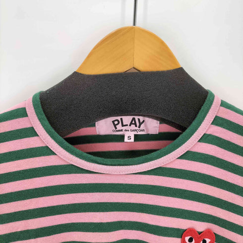 プレイコムデギャルソン PLAY COMME des GARCONS AD2023 ハートワッペン ボーダー カットソー レディース JPN:S
