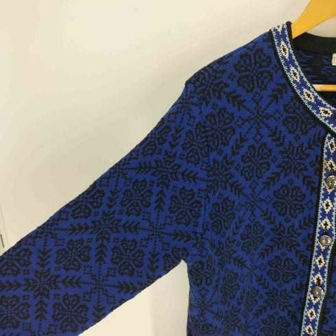 エルエルビーン L.L.Bean 総柄 雪 メタルボタン ノルディック ニットカーディガン チロリアン レディース