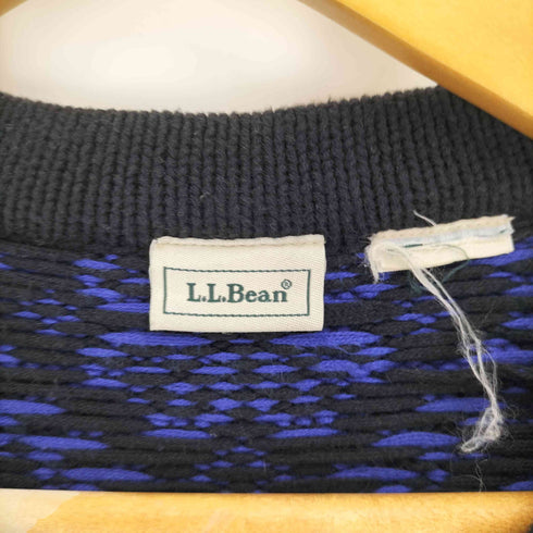 エルエルビーン L.L.Bean 総柄 雪 メタルボタン ノルディック ニットカーディガン チロリアン レディース