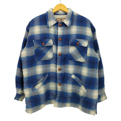 WORKPLANT くるみボタン 裏ボア フランネル シャツジャケット ボックスシルエット メンズ import:M