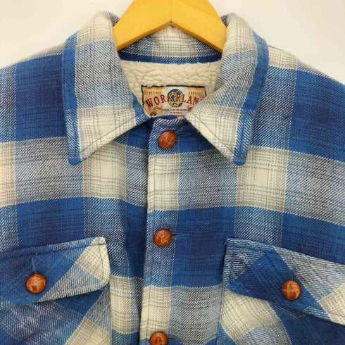 WORKPLANT くるみボタン 裏ボア フランネル シャツジャケット ボックスシルエット メンズ import:M