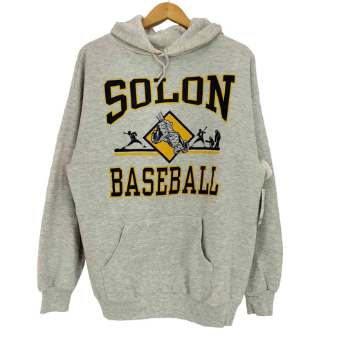 ジャージーズ JERZEES 90s USA製 SOLON BASEBALL プリント スウェットパーカー メンズ import:XL