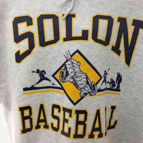 ジャージーズ JERZEES 90s USA製 SOLON BASEBALL プリント スウェットパーカー メンズ import:XL