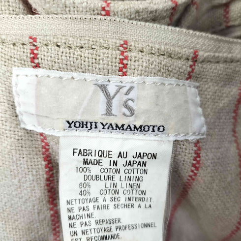 ワイズ Ys 裏地ストライプリネンコットントートバック レディース