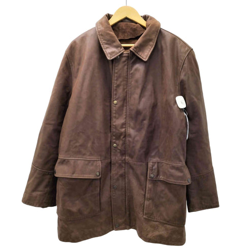 ピエールカルダン pierre cardin イタリア製 VERA PELLE 本革 レザー ジップ スナップボタン ジャケット 裏地キルティング メンズ EUR:50