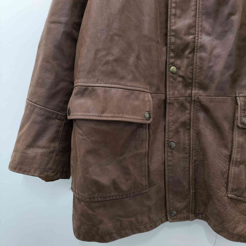 ピエールカルダン pierre cardin イタリア製 VERA PELLE 本革 レザー ジップ スナップボタン ジャケット 裏地キルティング メンズ EUR:50