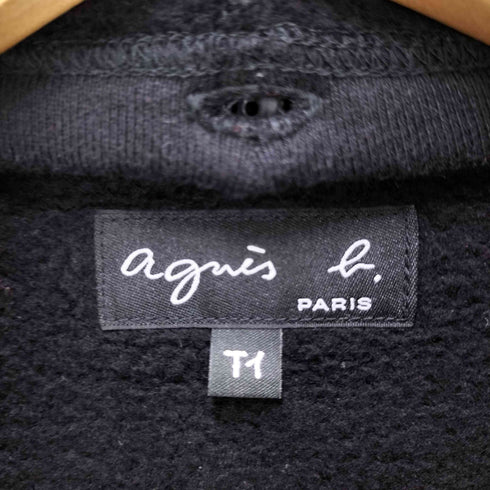 アニエスベー agnes b. フード付き スウェット プレッション カーディガン レディース T1
